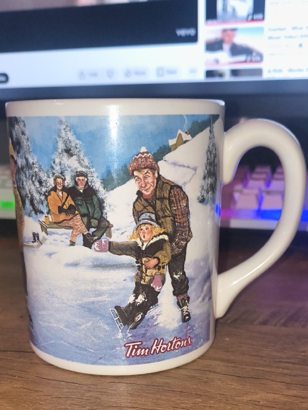 Vintage Tim Hortons Collector Mug #003 "Skating Pond" – Made in England